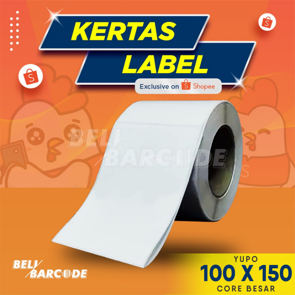 

Label Yupo 100x150 mm Kertas Stiker Barcode 100 x 150 Core Besar 3Inch