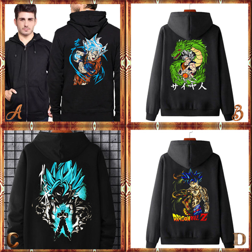 Zipper Hoodie Goku Anime Hoodie Ritsleting Bahan Cotton Fleece | KD-24110501
