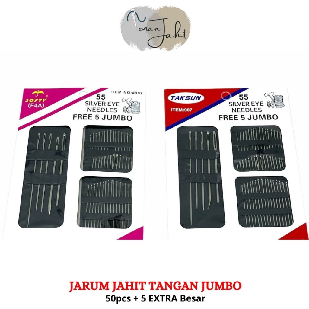 Jarum Jahit Tangan (50 Pcs + 5 EXTRA Jarum Besar) / Jarum Jahit Tangan Jumbo 907 / Jarum Jahit Besar