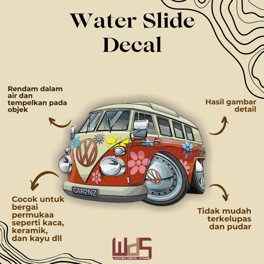 

WATER SLIDE DECAL MOBIL / DECAL AIR / STIKER AIR / MERCHANDISE