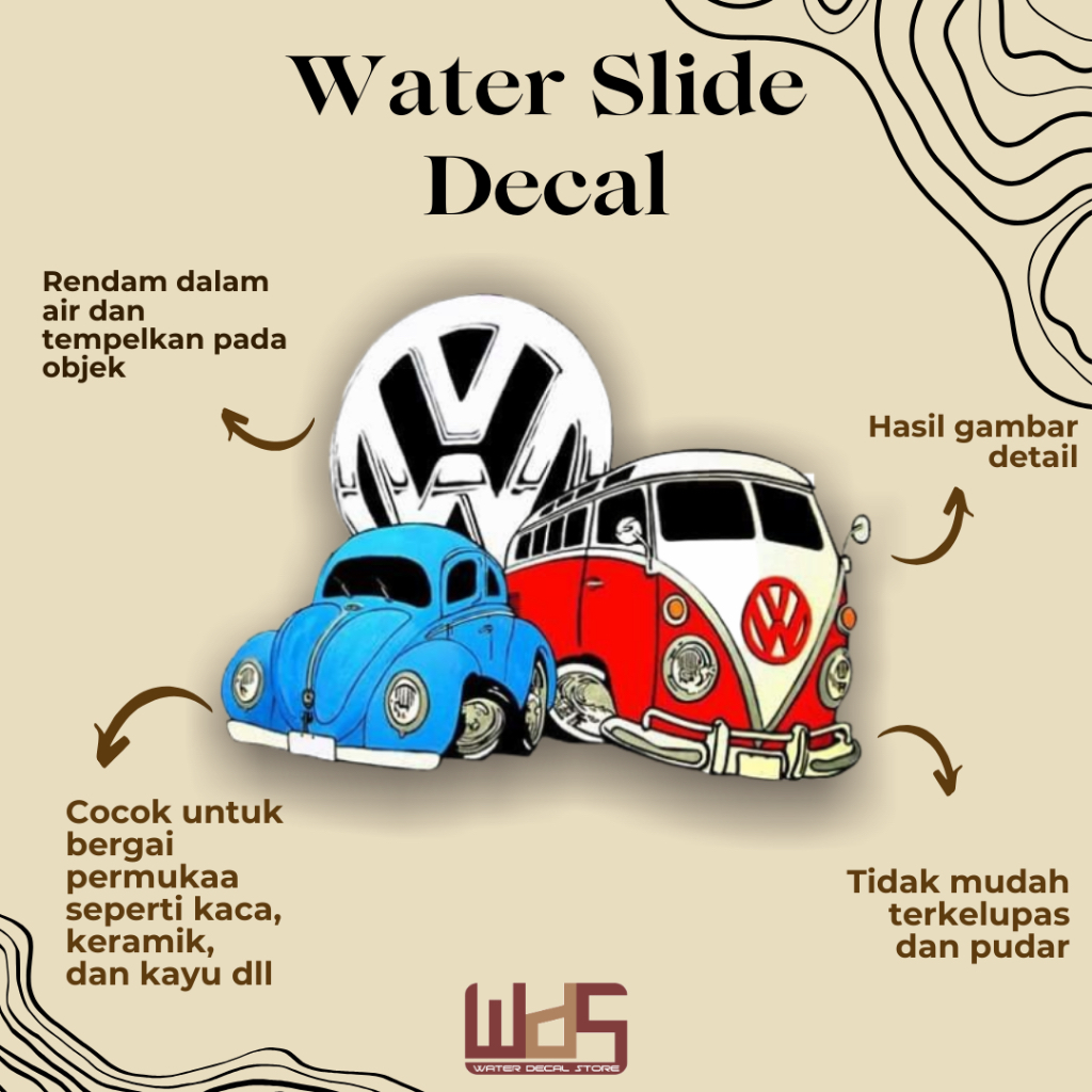

WATER SLIDE DECAL MOBIL / DECAL AIR / STIKER AIR / MERCHANDISE