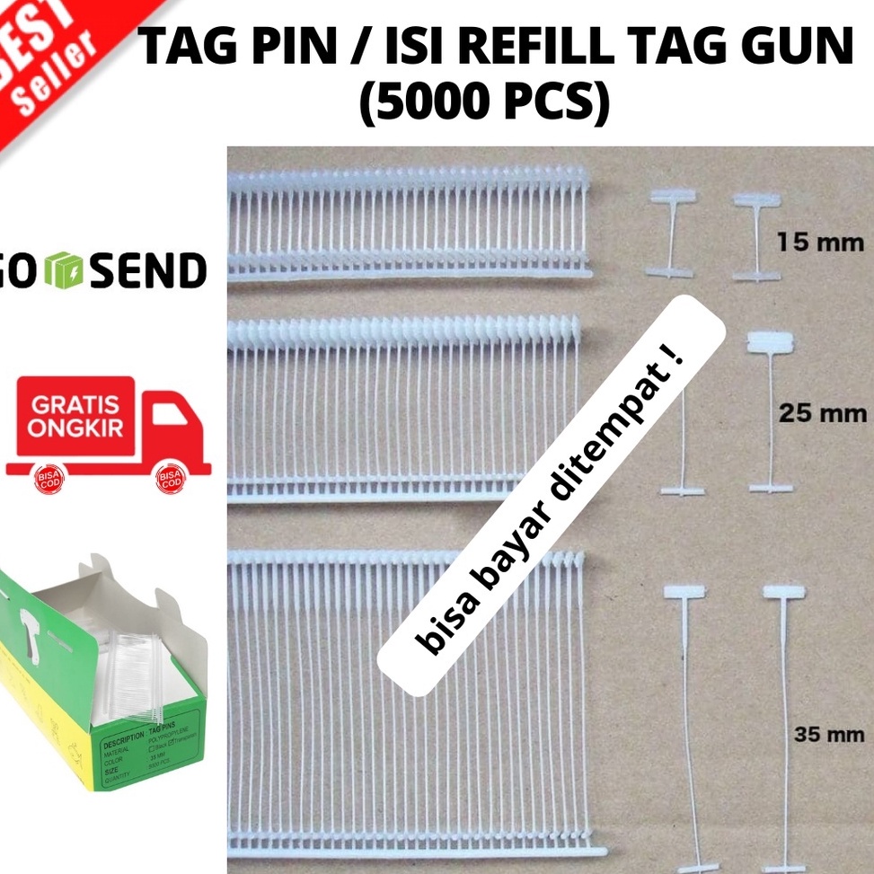 

DW BISA COD Tag Pin Refill Isi Tag Gun 35 mm isi 5 JOYKO Laundry Garment KODE K8B4