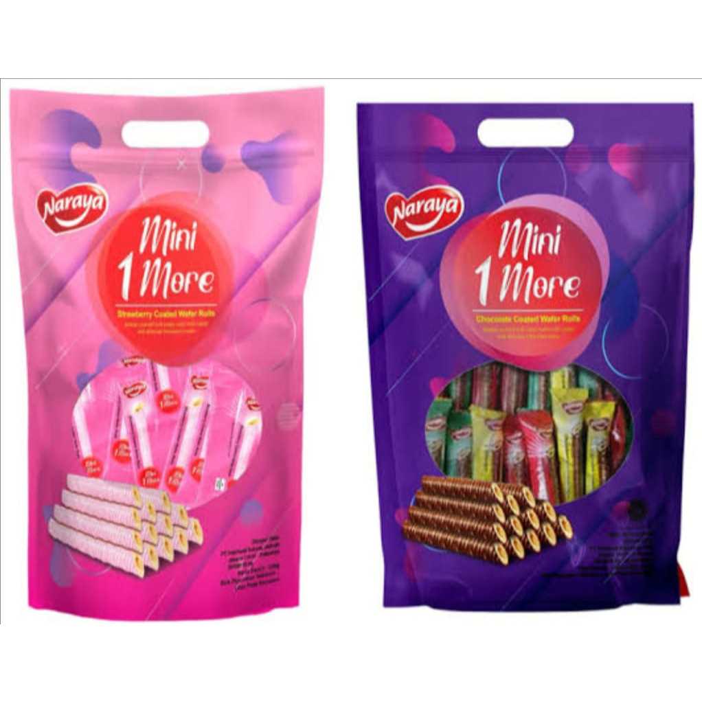 

Naraya Mini 1 More Chocolate Strawberry Coated Wafer Rolls 200g