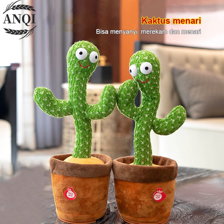 SALE ANQI 1888 Cactus Toy Boneka Pintar Kaktus Dancing Cactus LED ORIGINAL TIKTOK
