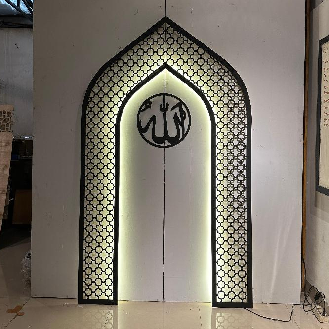 Mihrab Mushola Rumah V2 | Dekorasi Mihrab Mushola Moroccan Style LED