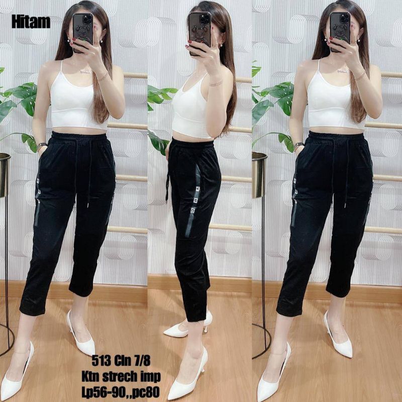 513 CELANA 7/8 KATUN STRETCH WANITA|CELANA SANTAI WANITA