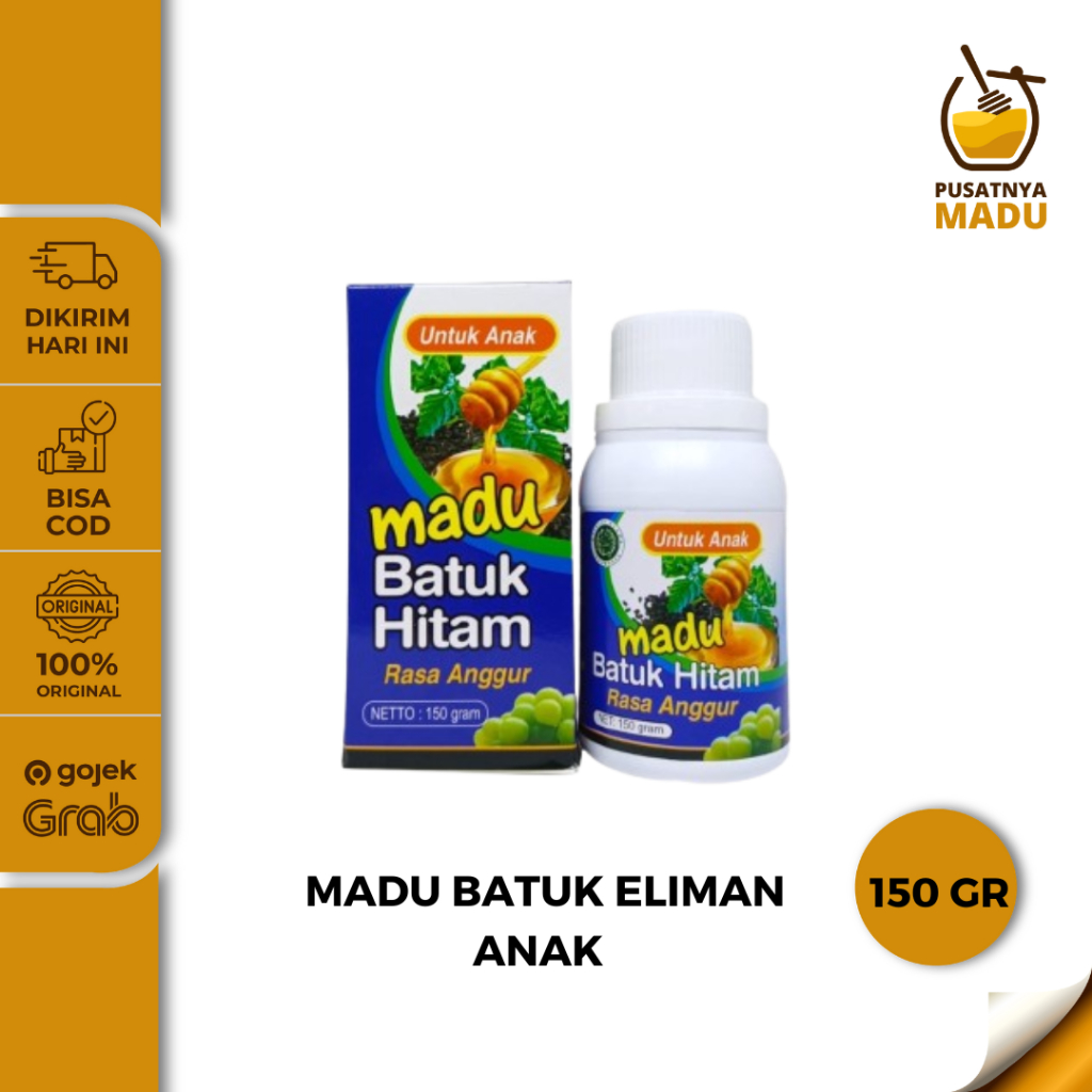 

ELIMAN Madu atasi masalah Batuk Anak radang rasa Anggur 150gr