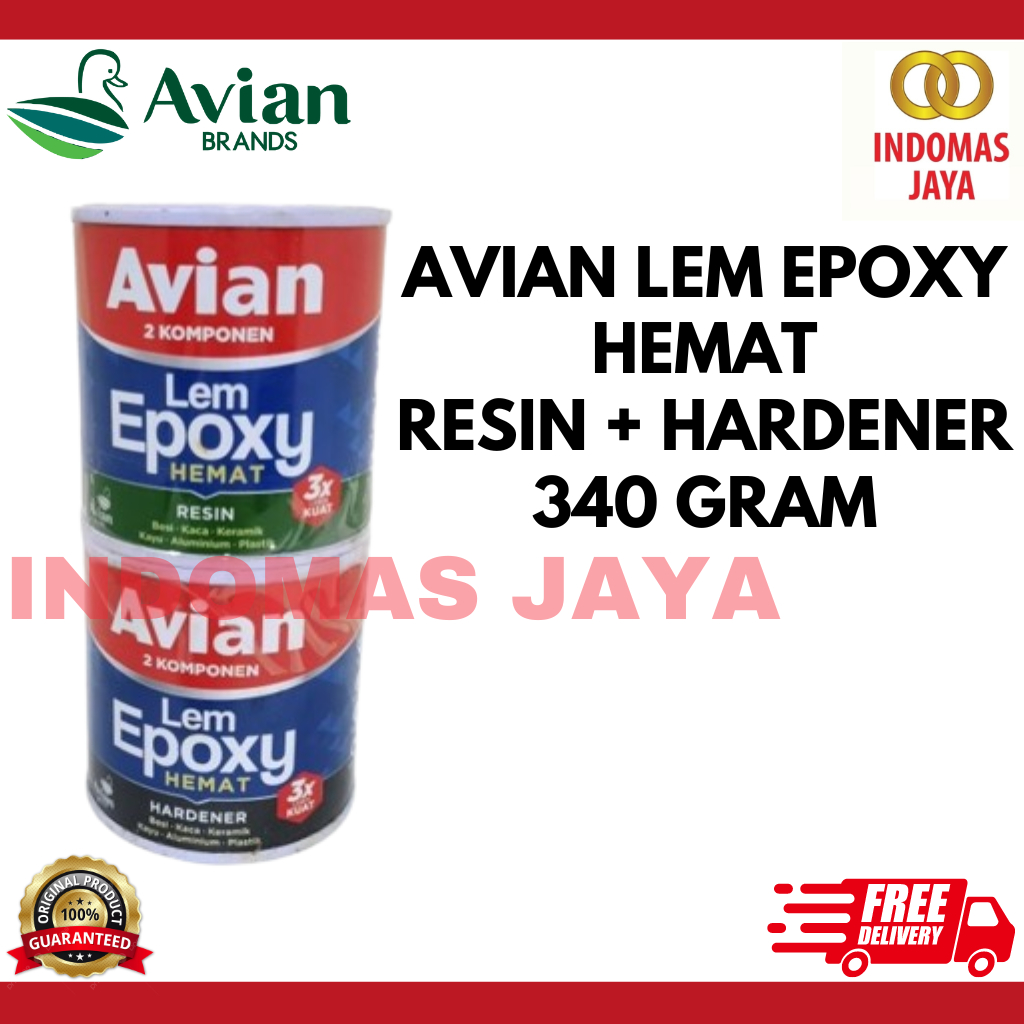 LEM EPOXY AVIAN 340 GRAM HEMAT HARDENER RESIN EPOXY LEM AVIAN EPOXY KAYU LEM BESI KACA SERBAGUNA