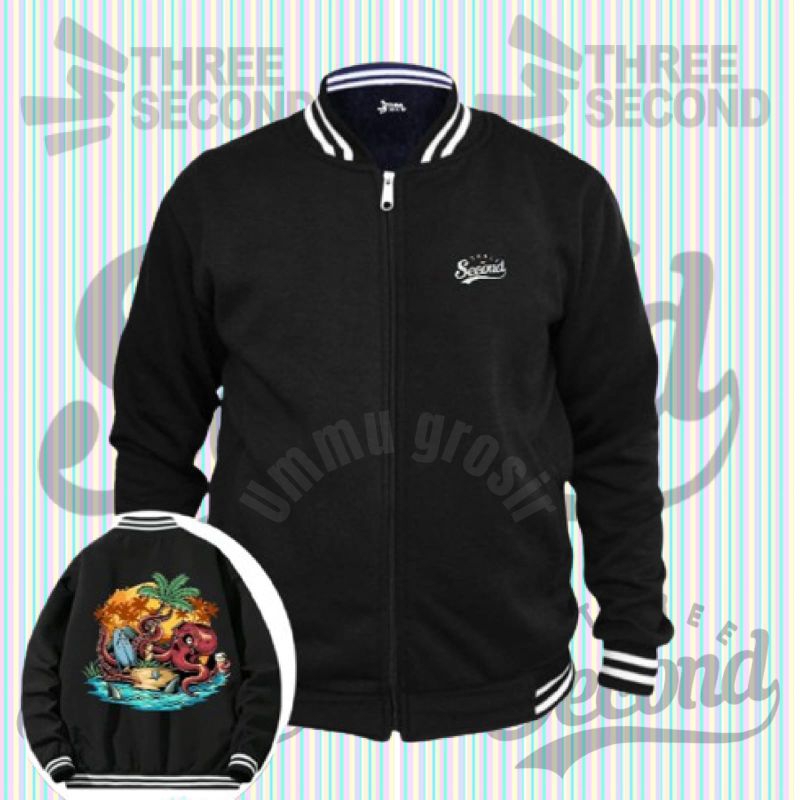 JAKET VARSITY BASEBALL RIT THREE-SECOND KOLEKSI TERBARU