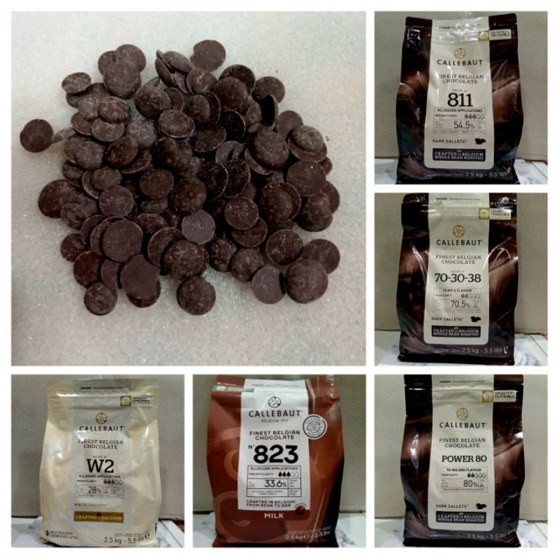 

CALLEBAUT COVERTURE DARK,WHITE,MILK / COKLAT CALLEBAUT KEMASAN 250/500/1KG