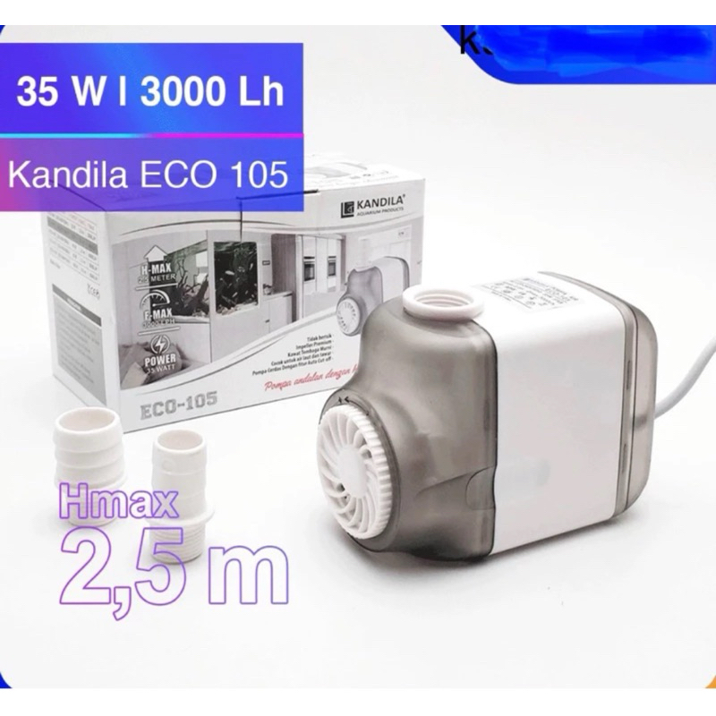 Pompa aquarium celup kandila eco 105 3000 L/H pompa kolam ikan filter aquarium