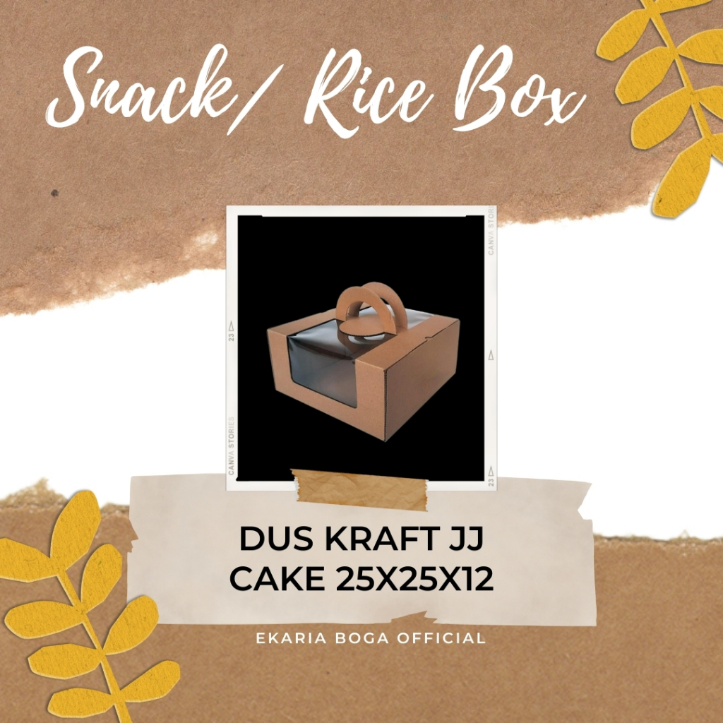 

SNACK BOX / RICE BOX | CAKE BOX | DUS KUE / ROTI | GABLE BOX | DUS KRAFT JJ CAKE 25X25X12