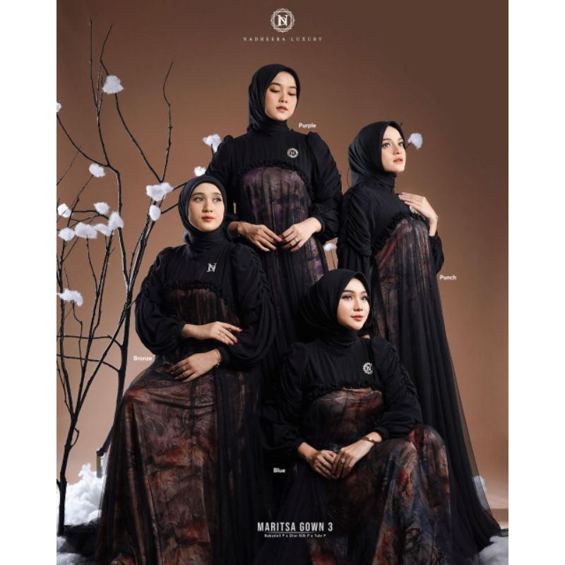 [NEW] ✔️ COD | MARITSA GOWN 3 • NADHEERA LUXURY / GOWN / GAUN / GAUN HITAM / GAUN MEWAH / DRESS MEWA