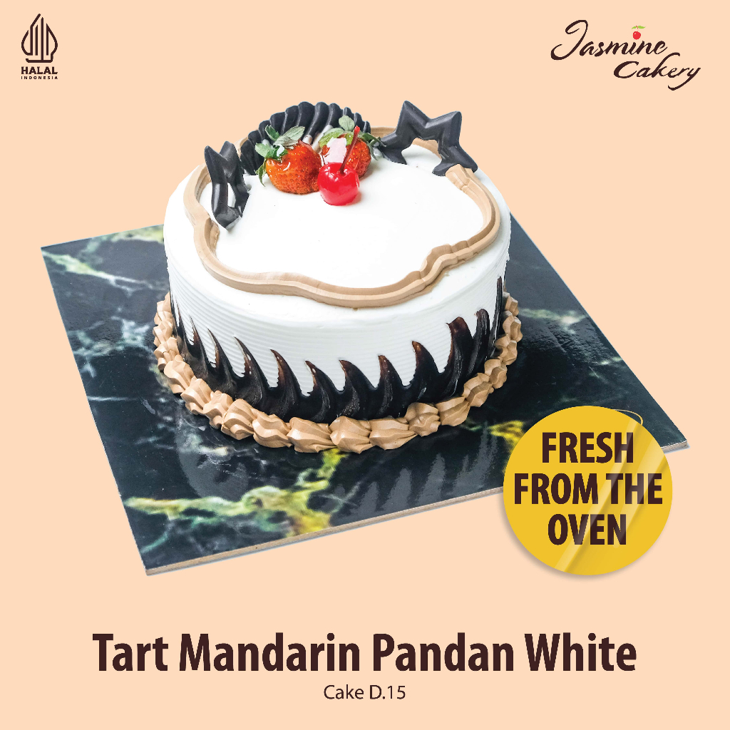 

Kue Tart Mandarin Pandan Diameter 15cm White (Tart JC-14)