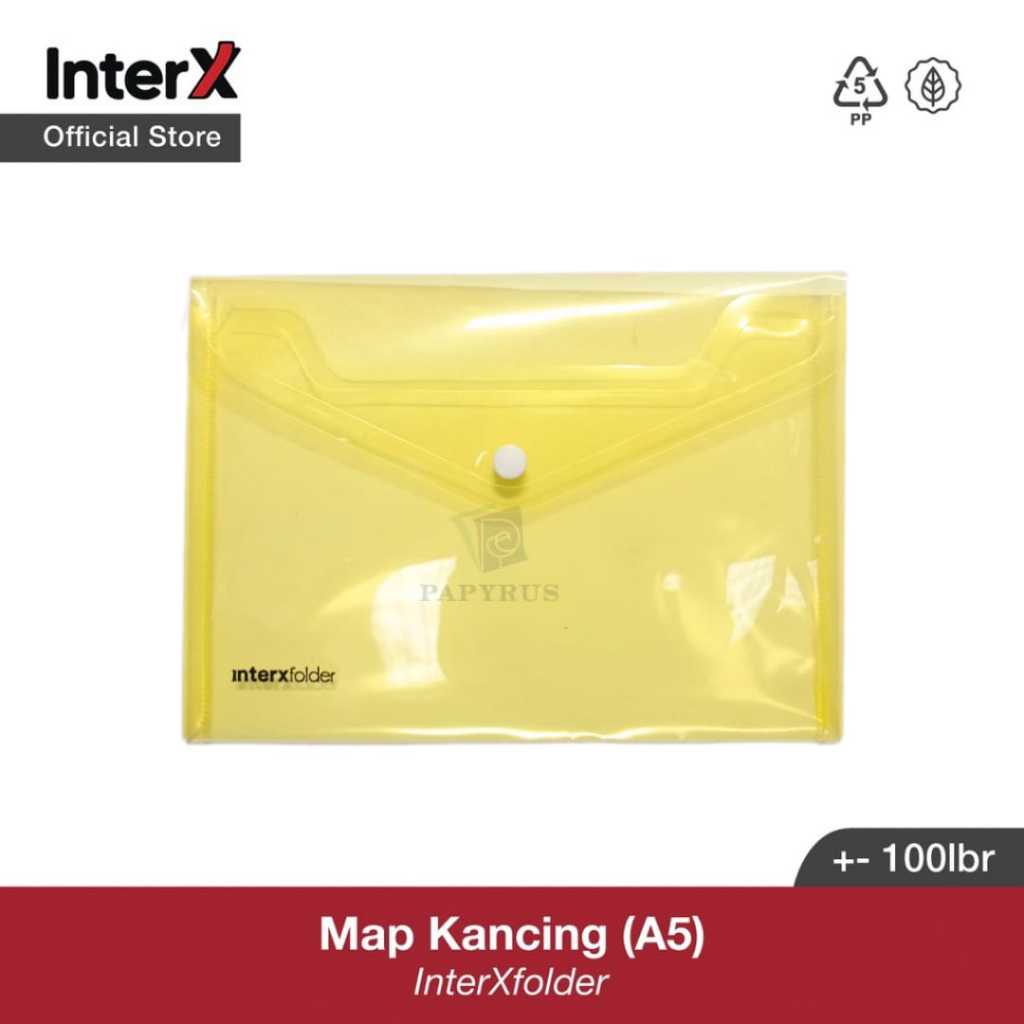

MAP PLASTIK KANCING / MAP KANCING PUNGGUNG / DOCUMENT BAG / MAP KANCING A5 INTER-X DBX10A5 KUNING