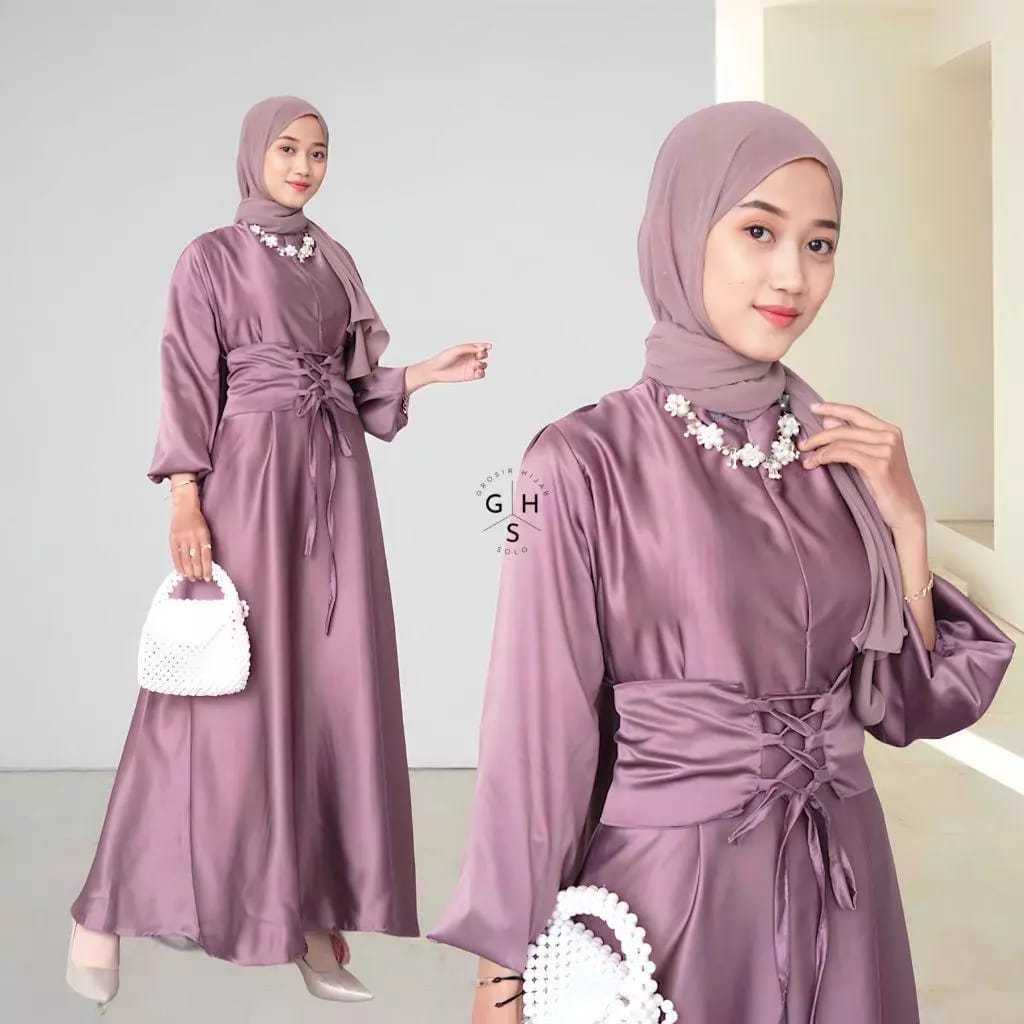 Gamis Satin Viral 2024 // Hanum Satin Dress Premium // Gamis Pesta // Gamis Kondangan // Gamis Penga