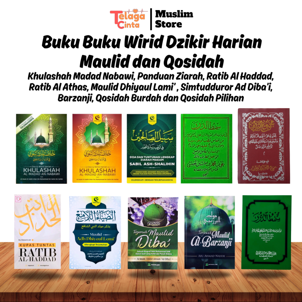 [ DIJAMIN ORIGINAL ] Kitab Wirid dzikir Harian / Kitab Maulid & Qosidah Burdah / Khulashah Madad An 