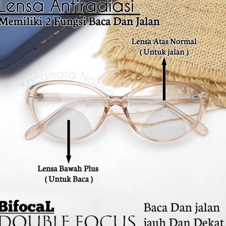 kacamata Baca lensa double MJ lensa atasnya normal lensa bawahnya plus buat baca ART J6N2