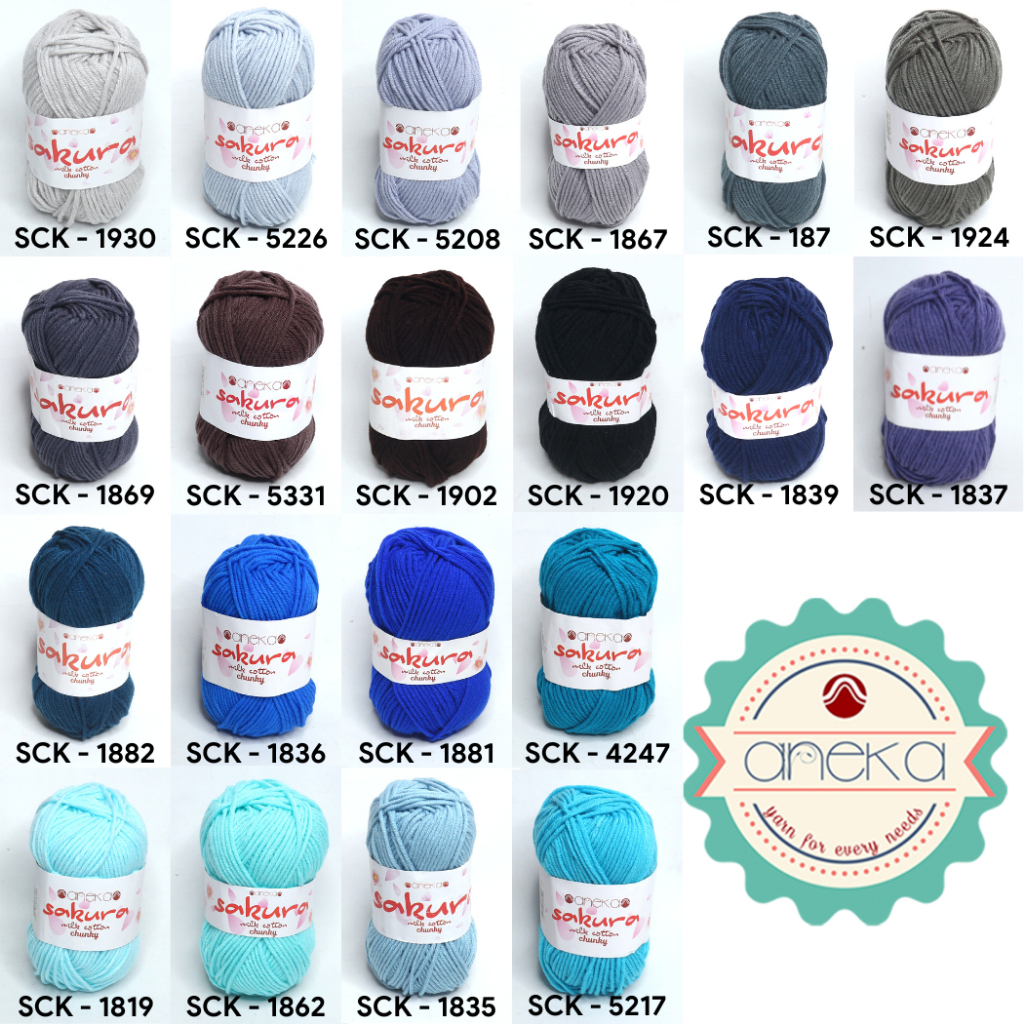 KATALOG - Benang Rajut Katun Susu Sakura Milk Cotton Chunky PART 1