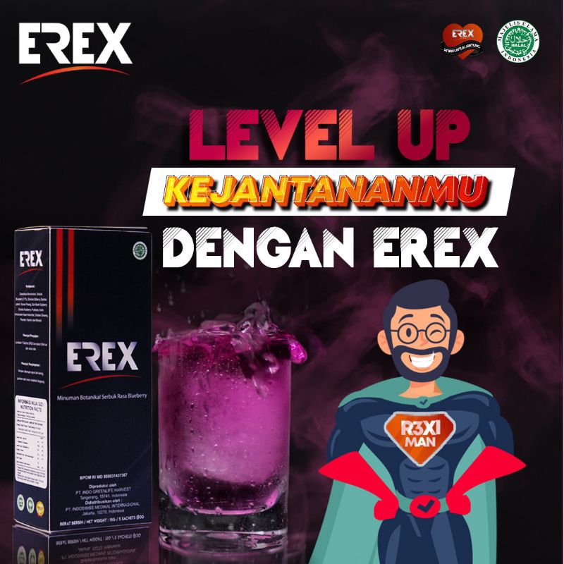 EREX Asli Original BPOM Obat Herbal Kuat Minuman Botanical Stamina Pria