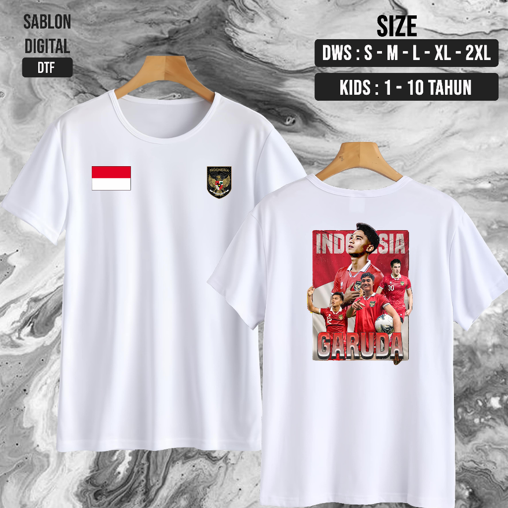 NW0369 Kaos INDONESIA  / kaos TIMNAS / Baju Oblong / Baju Anak / Kaos Dewasa Unisex Couple Family