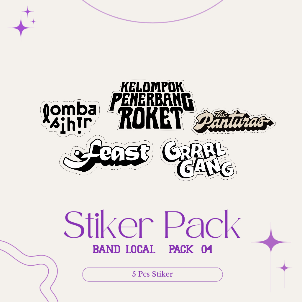 

STICKER AESTHETIC - [ BAND LOKAL ] /Stiker Aesthetic /Sticker Laptop /Stiker HP /Stiker Mobil