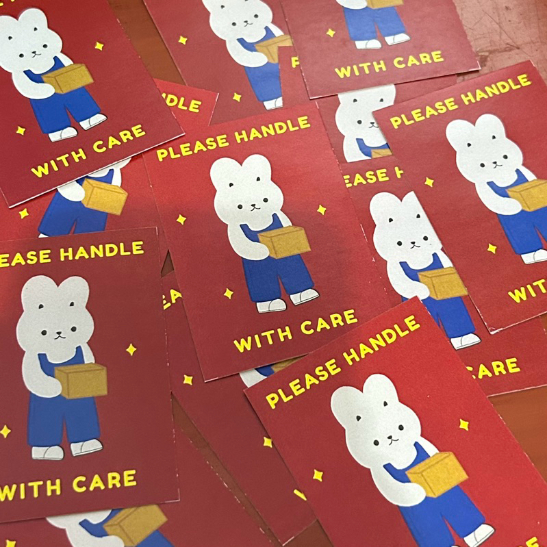 

Stiker Fragile Aesthetic [isi 20 pcs] | Cute Fragile Sticker Label by monmaru | Stiker Kelinci Rabbit