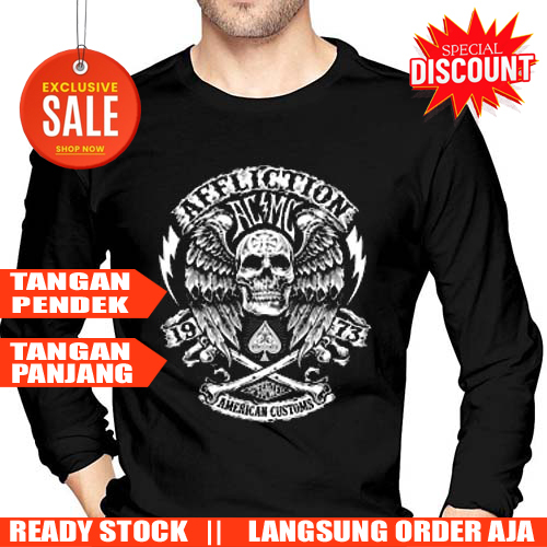 Kaos Affliction Tshirt 100% Cotton | Shortsleeve & Longsleeve | Tangan Pendek & Tangan Panjang | S M
