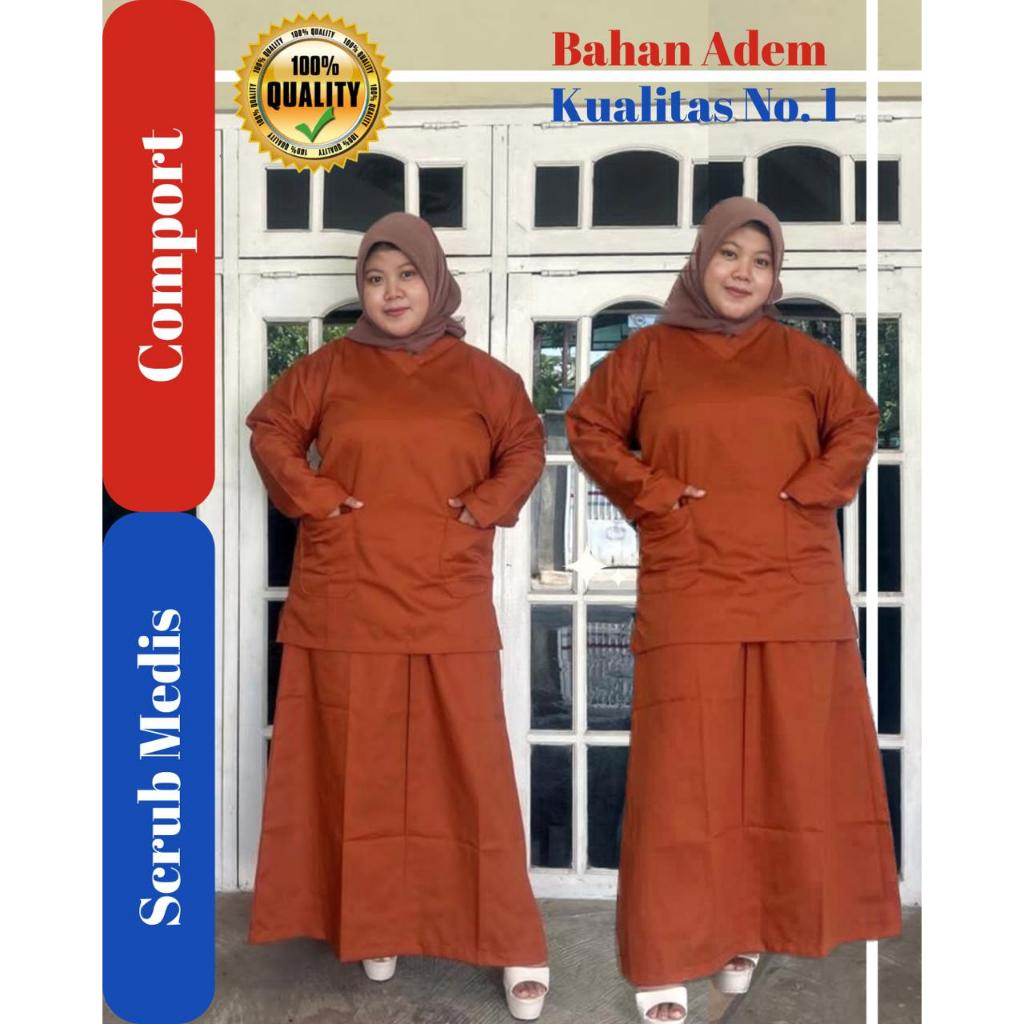 baju Oka/Baju perawat/baju jaga rok bigsize