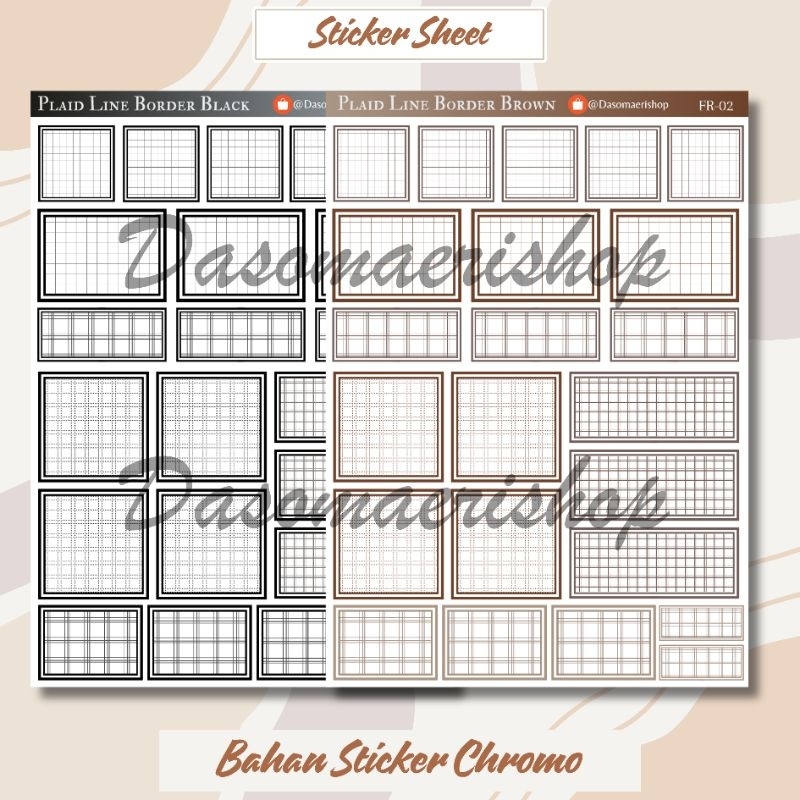 

Plaid Line Border Label Sticker For Journal / Scrapbook