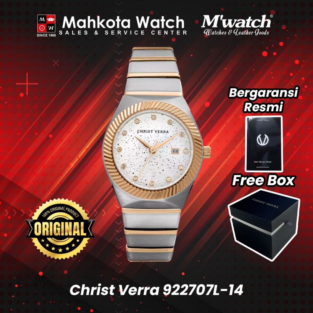 JAM TANGAN WANITA CHRIST VERRA 922707L-14 SLV ORIGINAL