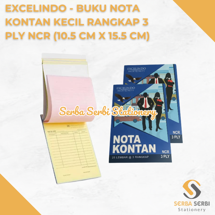 

GROSIR (1 BIJI) EXCELINDO - BUKU NOTA KONTAN K3 / KECIL RANGKAP 3 PLY X 25 SET NCR (10.5 CM X 15.5 CM)