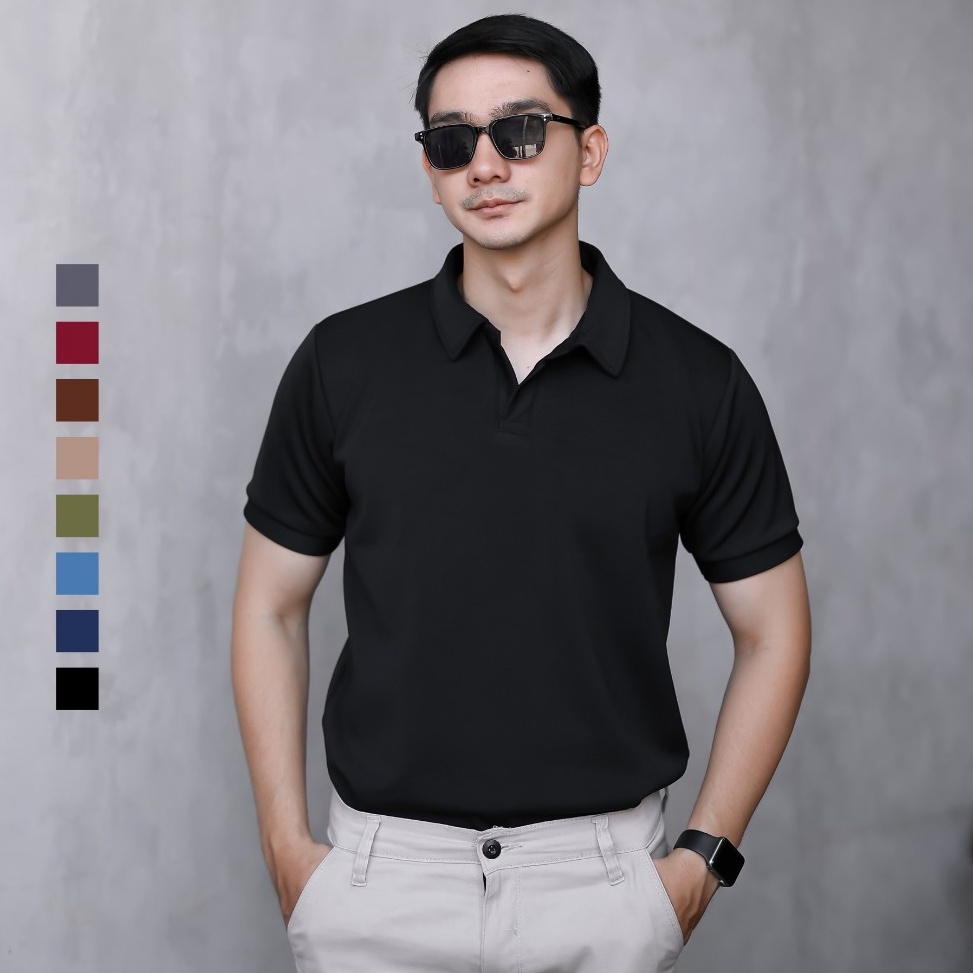 Paling Diminati SANVANINA Polo Shirt Pria Korea  Kaos Polo Shirt  Kaos Pria Berkerah  Cuba Poloshirt