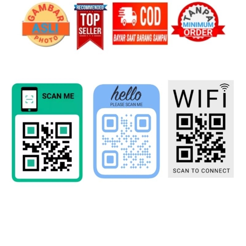

Custom Cetak Stiker Qr code 3 menit jadi utk URL, link,Text,kode wifi,sosmed,daftar makanan dll.
