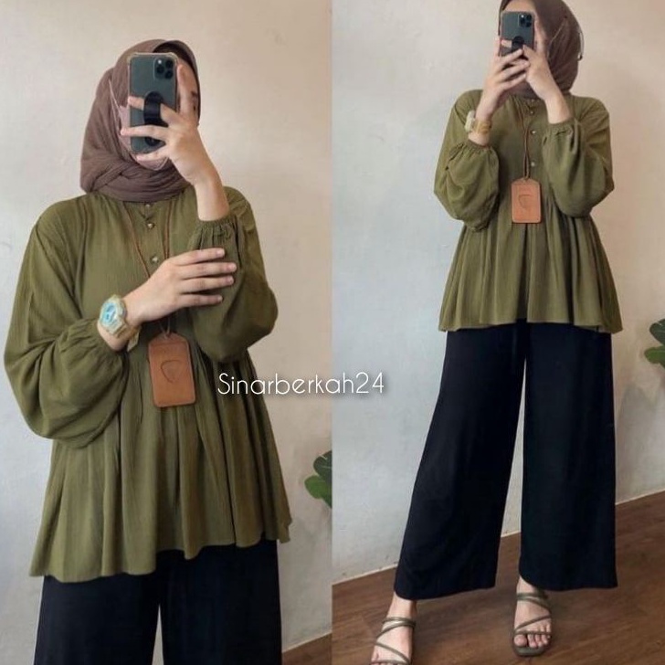 Raisa Blouse Rayon Crinkle Premium Rania Blouse Crinkle