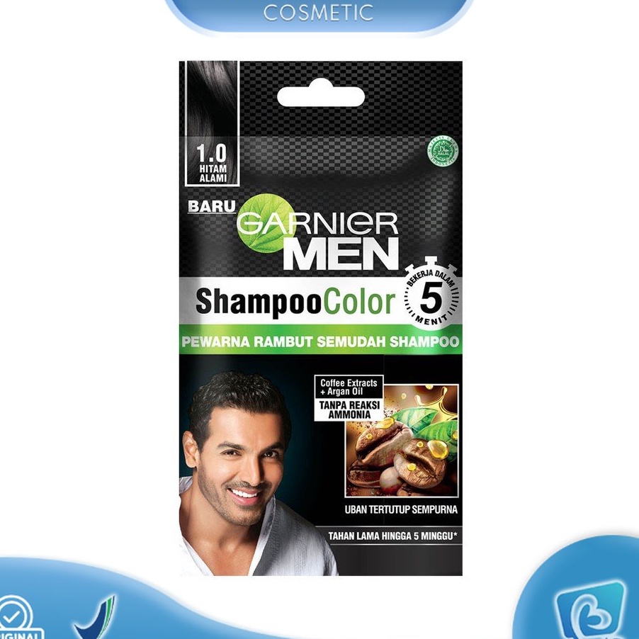COD  BB  Garnier Men Shampoo Color 1 Sachet  Pewarna Rambut Pria Laki Laki Shampoo