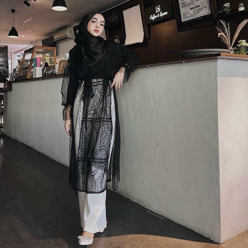 Seyha - Heva Outer Tunik Brukat | Outer Tile dot Kondangan | Baju Kondangan Outer Brukat