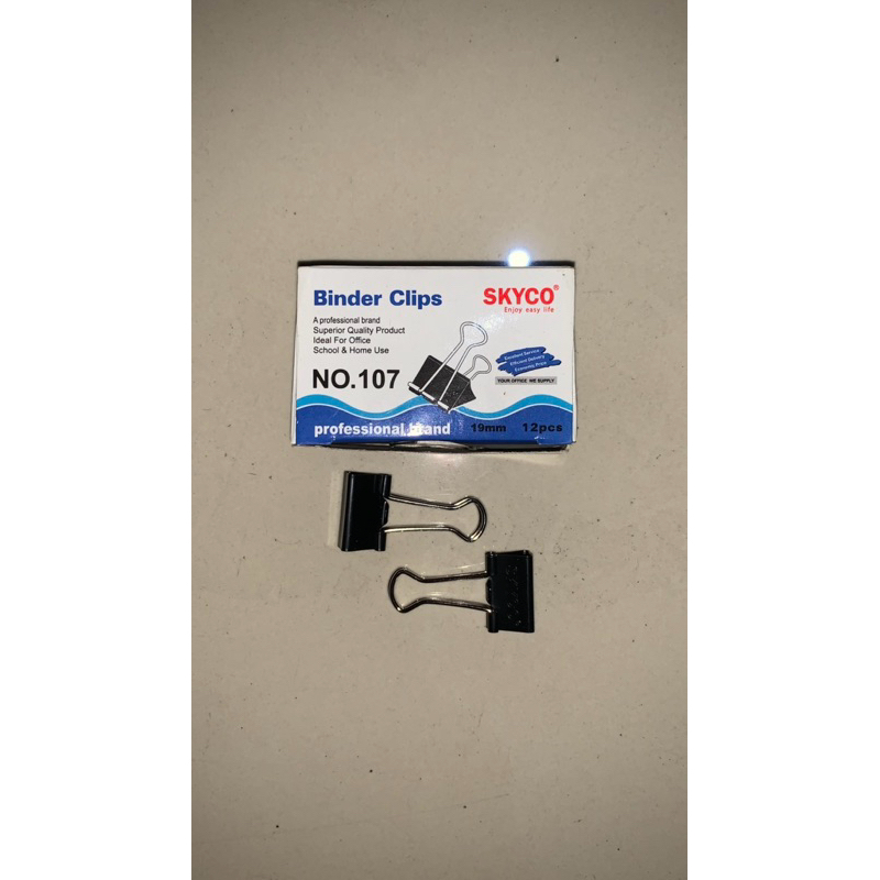 

Klip Binder Hitam (Black Binder Clip) No.107 isi 12 pcs | skyco