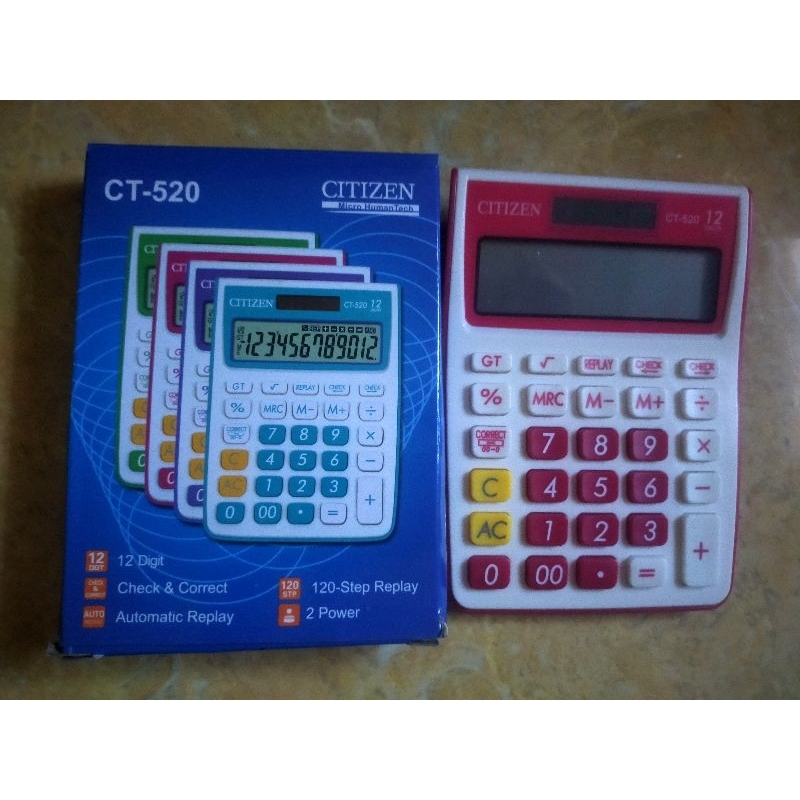 

Kalkulator Citizen CT-520 Pink 12 Digit