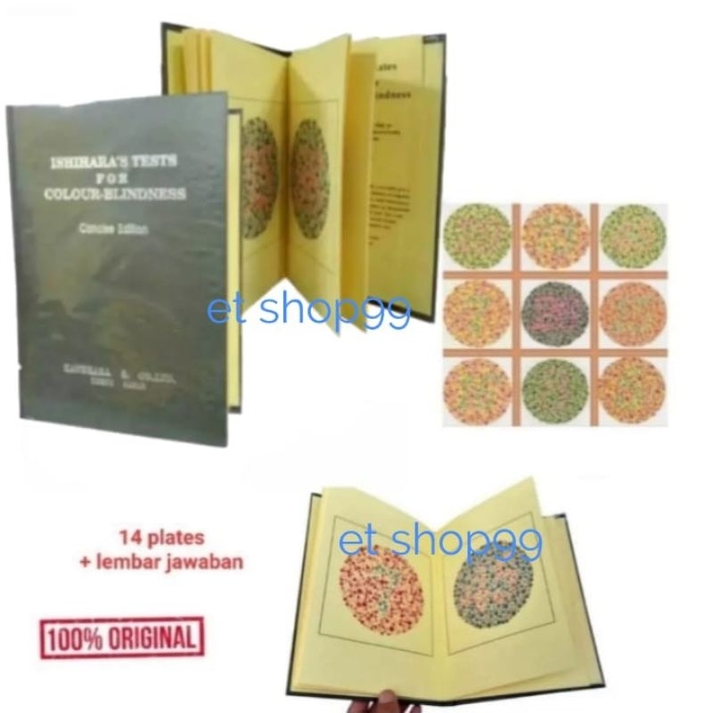 BUKU ISHIHARA 14 PLATES BUKU TES BUTA WARNA BUKU KESEHATAN BUKU ISIHARA ORIGINAL
