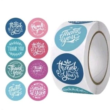 

AJ - Sticker Thank You Isi 500pcs/roll Sticker 1 Roll Ada 8 Variasi Motif Sticker