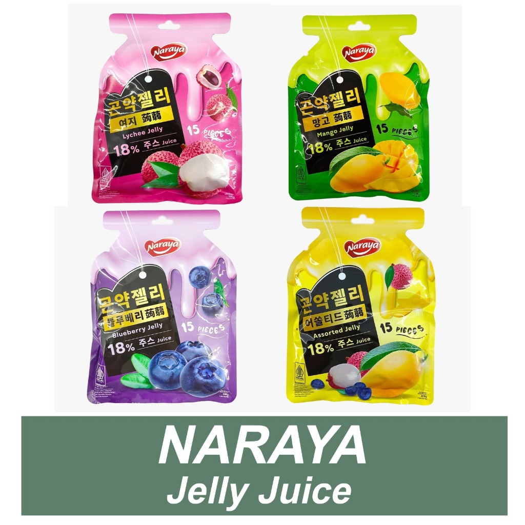 

NARAYA Flavoured Konnyaku Jelly Fruit 300gr ( isi 15 bksan) Exp Juni 2025 PROMO HALAL