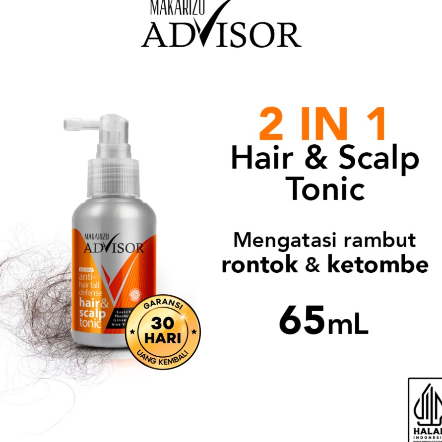 Free Ongkir Makarizo Advisor AntiHair Fall Defense Hair  Scalp Tonic 65mL  Hair Tonic Spray  Perawat