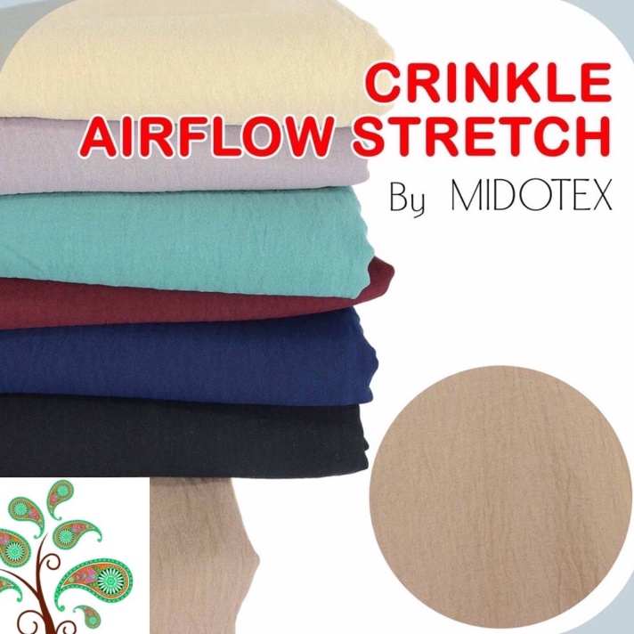 MEGA SALE Multi Kain crinkle CEY air flow stretch MIDOTEX airflow crinkel cringkel kringle eceran