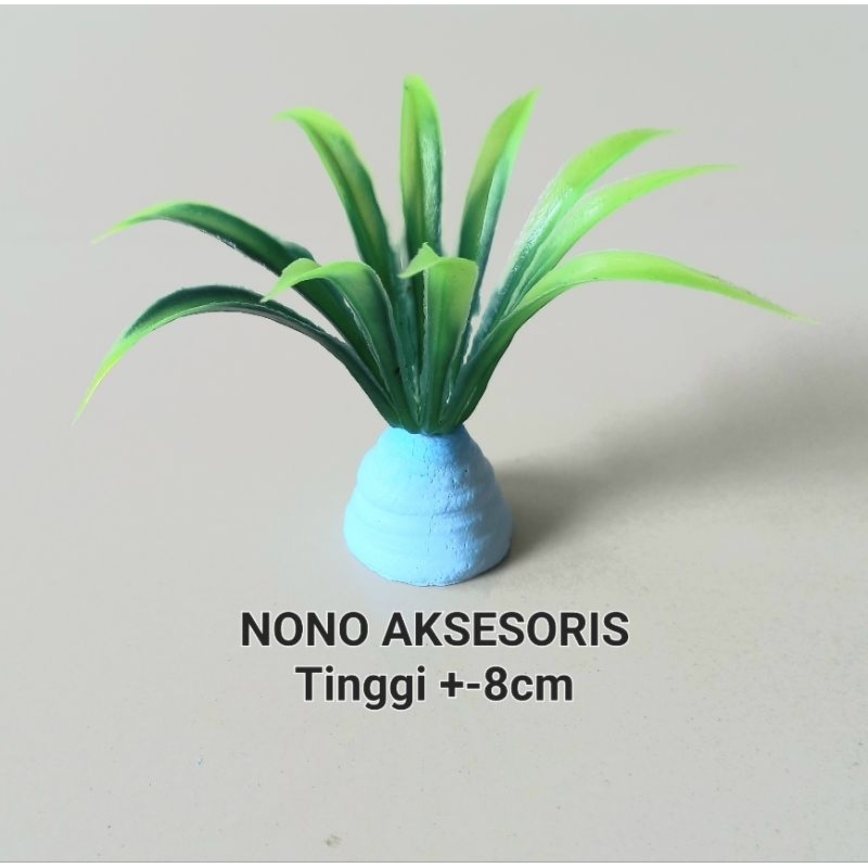 Hiasan aquarium tanaman plastik hiasan aquarium rumput mini tinggi +-8cm