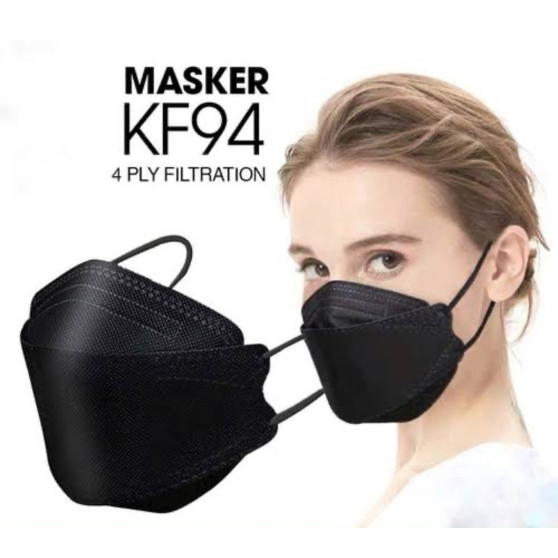 Masker KF94 Medis Convex Maskit – Tali Warna Hitam Earloop & Hijab