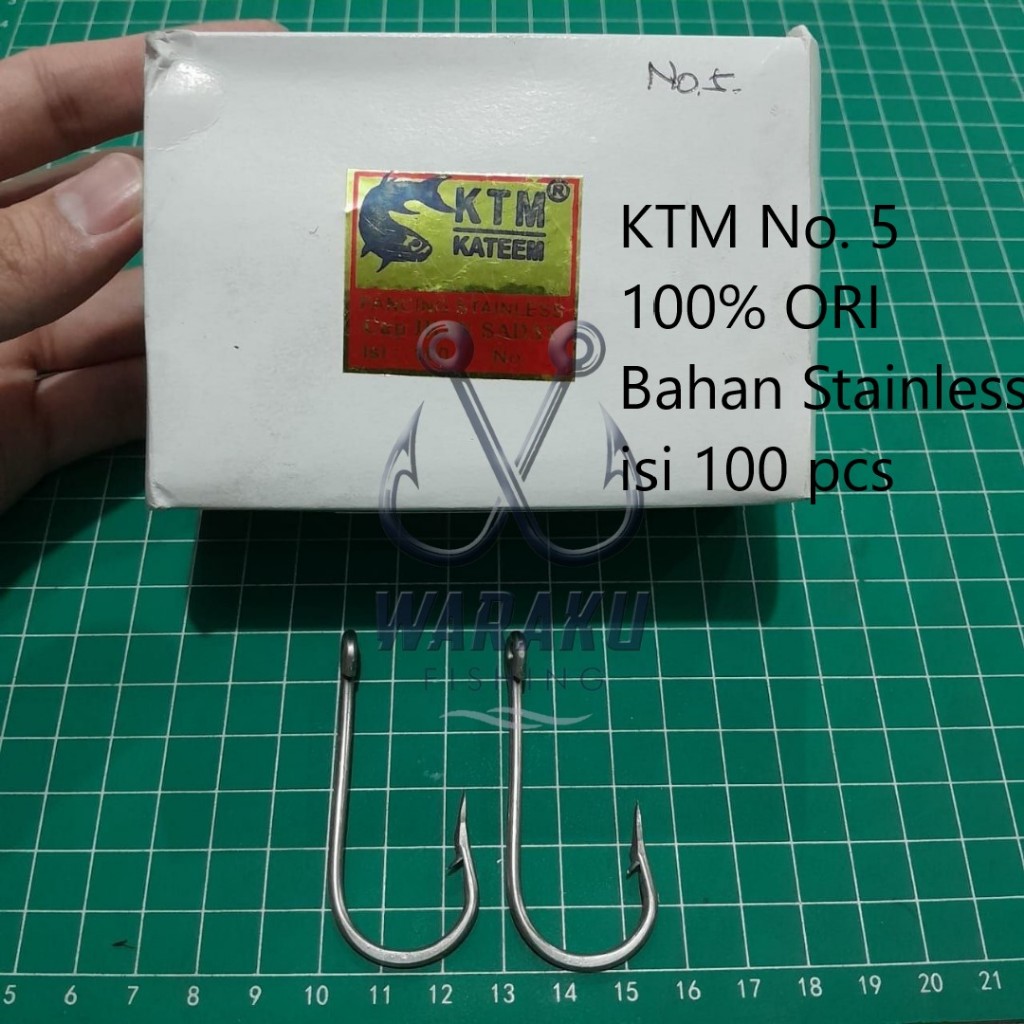 Kail Pancing Stainless KTM Kateem Cap Ikan Sadat 2335 / Kail Nelayan No. 5 100% ORI | Grosir (isi 10