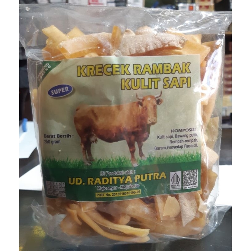 

Rambak sapi kulit sapi super krecek raditya putra mojoanyar mojokerto 250g