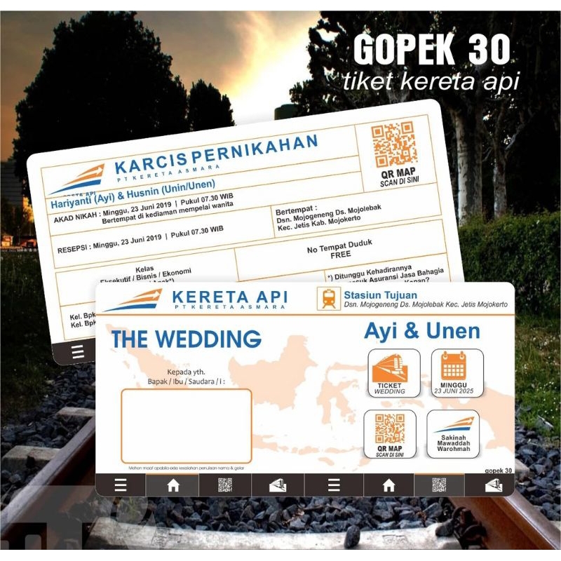 

Undangan Tiket Pesawat, Kereta api, movie, Seri Gopek 3