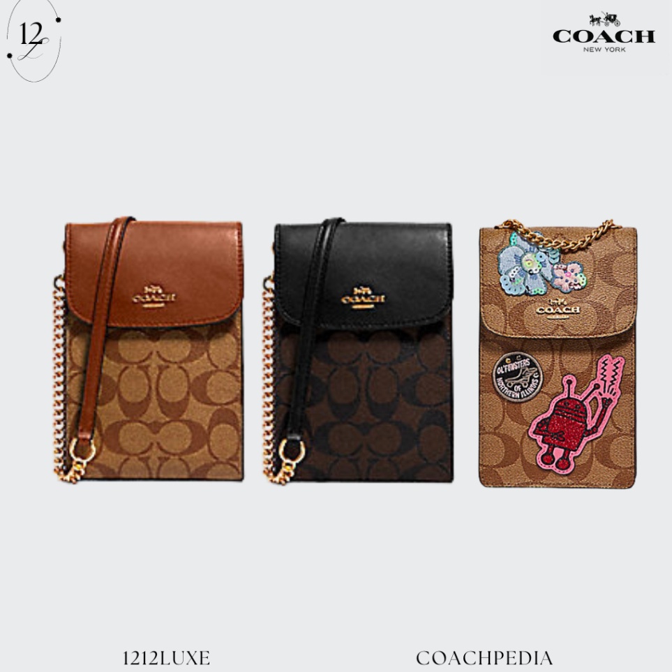 Coach Phone Holder Crossbody Patch Tas Dompet HP Slot Kartu Wanita Original Ready Stock COD ART B3E9